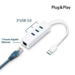 Hub USB 3.0 TP-Link UE330/ 3xUSB/ 1xRJ45/ Blanco - PixelPlaza