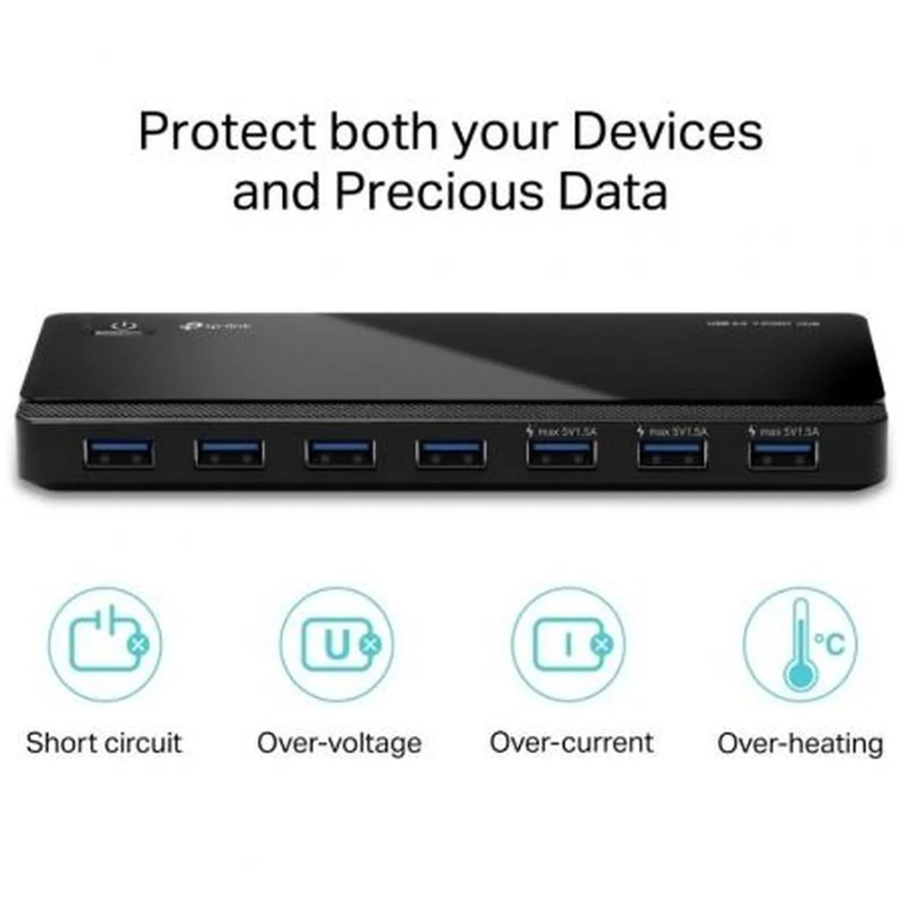 Hub USB 3.0 TP-Link UE330/ 7xUSB/ 1xMicroUSB DC/ Negro - PixelPlaza