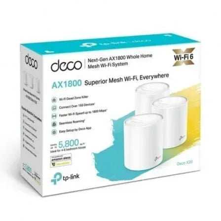 Sistema Mesh TP-Link Deco X20 1800Mbps/ 2.4GHz 5GHz/ Pack de 3 - PixelPlaza