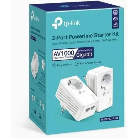 Adaptador Powerline TP-Link TL-PA7027P KIT 1000Mbps/ Alcance 300m/ Pack de 2 - PixelPlaza