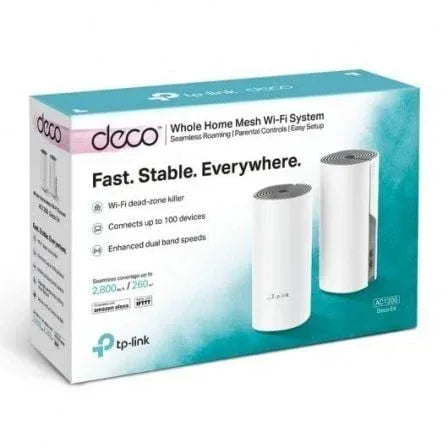 Sistema Mesh TP-Link Deco E4 1200Mbps/ 2.4GHz 5GHz/ Pack de 2 - PixelPlaza