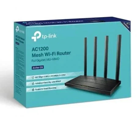 Router Inalámbrico TP-Link Archer C6 1200Mbps/ 2.4GHz 5GHz/ 4 Antenas/ WiFi 802.11ac/n/a - b/g/n - PixelPlaza