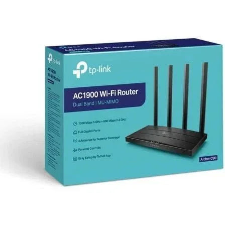 Router Inalámbrico TP-Link Archer C80 1900Mbps/ 2.4GHz 5GHz/ 4 Antenas/ WiFi 802.11ac/n/a - n/b/g - PixelPlaza