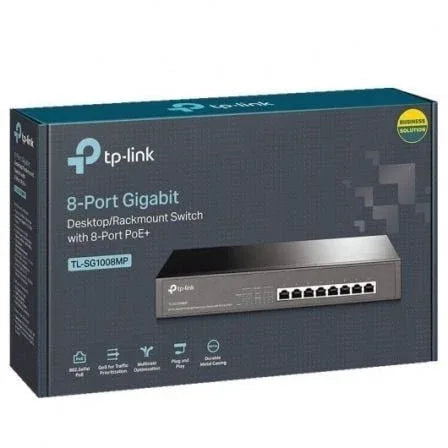 Switch TP-Link TL-SG1008MP 8 Puertos/ RJ-45 10/100/1000 PoE - PixelPlaza