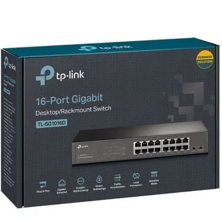 Switch TP-Link TL-SG1016DE/ 16 Puertos/ RJ45 10/100/1000 - PixelPlaza