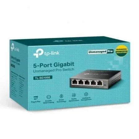 Switch TP-Link Easy Smart TL-SG105E 5 Puertos/ RJ-45 10/100/1000 - PixelPlaza