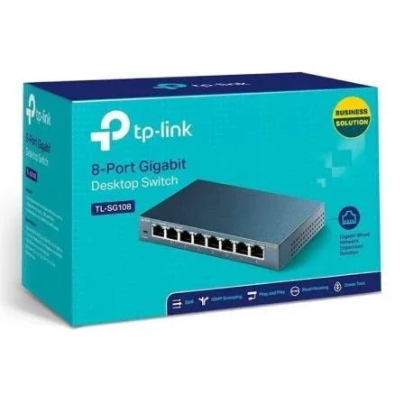Switch TP-Link TL-SG108 V3.0 8 Puertos/ RJ-45 10/100/1000 - PixelPlaza