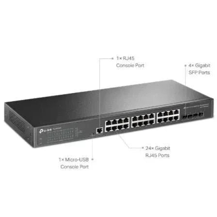 Switch Gestionable TP-Link Omada TL-SG3428 28 Puertos/ RJ-45 10/100/1000/ SFP - PixelPlaza