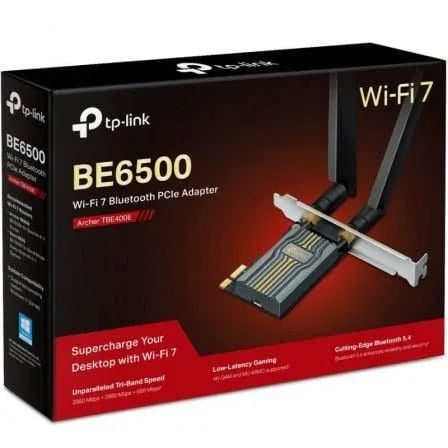 Tarjeta de Red Inalámbrica-PCI Express TP-Link Archer TBE400E/ WiFi 7/ 6500Mbps/ 2.4/5GHz/6GHz - PixelPlaza