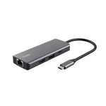 Docking USB Tipo-C Trust Dalyx/ 2xUSB/ 2xUSB Tipo-C/ 1xHDMI 4K/ 1xRJ45/ Gris - PixelPlaza