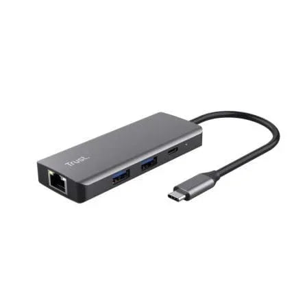Docking USB Tipo-C Trust Dalyx/ 2xUSB/ 2xUSB Tipo-C/ 1xHDMI 4K/ 1xRJ45/ Gris - PixelPlaza