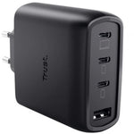 Cargador de Pared GaN Trust Maxo 65W 26067/ 3xUSB Tipo-C/ 1xUSB/ Incluye Cable USB Tipo-C/ 65W