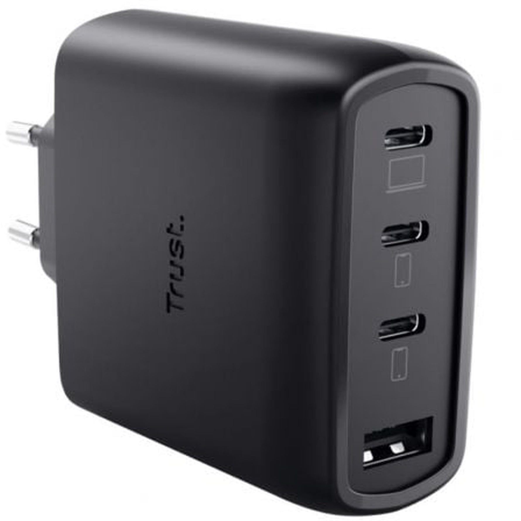 Cargador de Pared GaN Trust Maxo 65W 26067/ 3xUSB Tipo-C/ 1xUSB/ Incluye Cable USB Tipo-C/ 65W