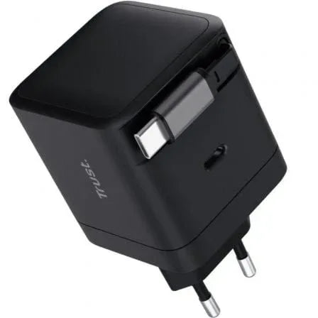 Cargador de Pared Trust Maxo 65W/ 1xUSB Tipo-C/ Incluye Cable USB Tipo-C Retráctil/ 65W - PixelPlaza