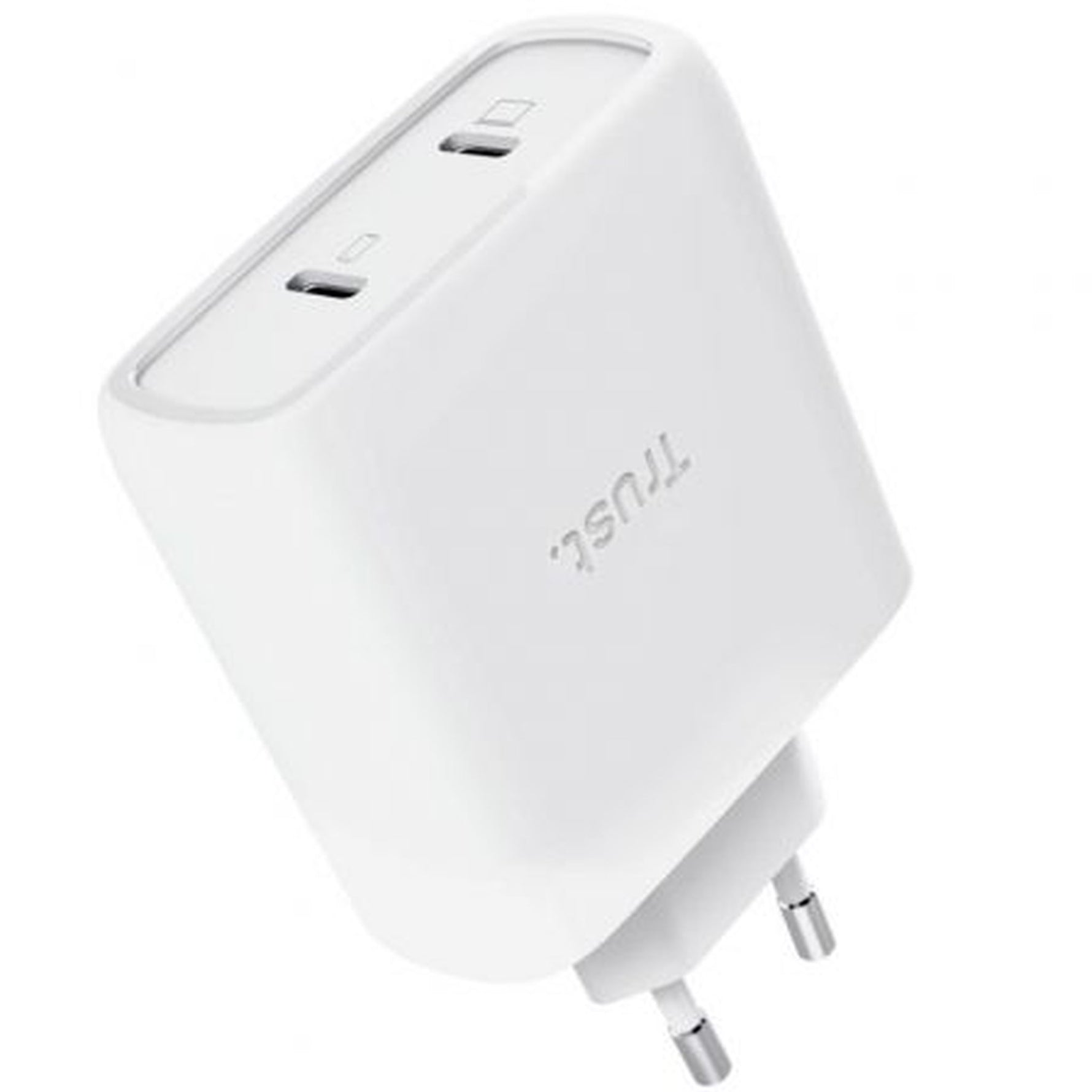 Cargador de Pared GaN Trust Maxo 65W 25526/ 2xUSB Tipo-C/ Incluye Cable USB Tipo-C/ 65W