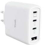 Cargador de Pared GaN Trust Maxo 65W 26068/ 3xUSB Tipo-C/ 1xUSB/ Incluye Cable USB Tipo-C/ 65W