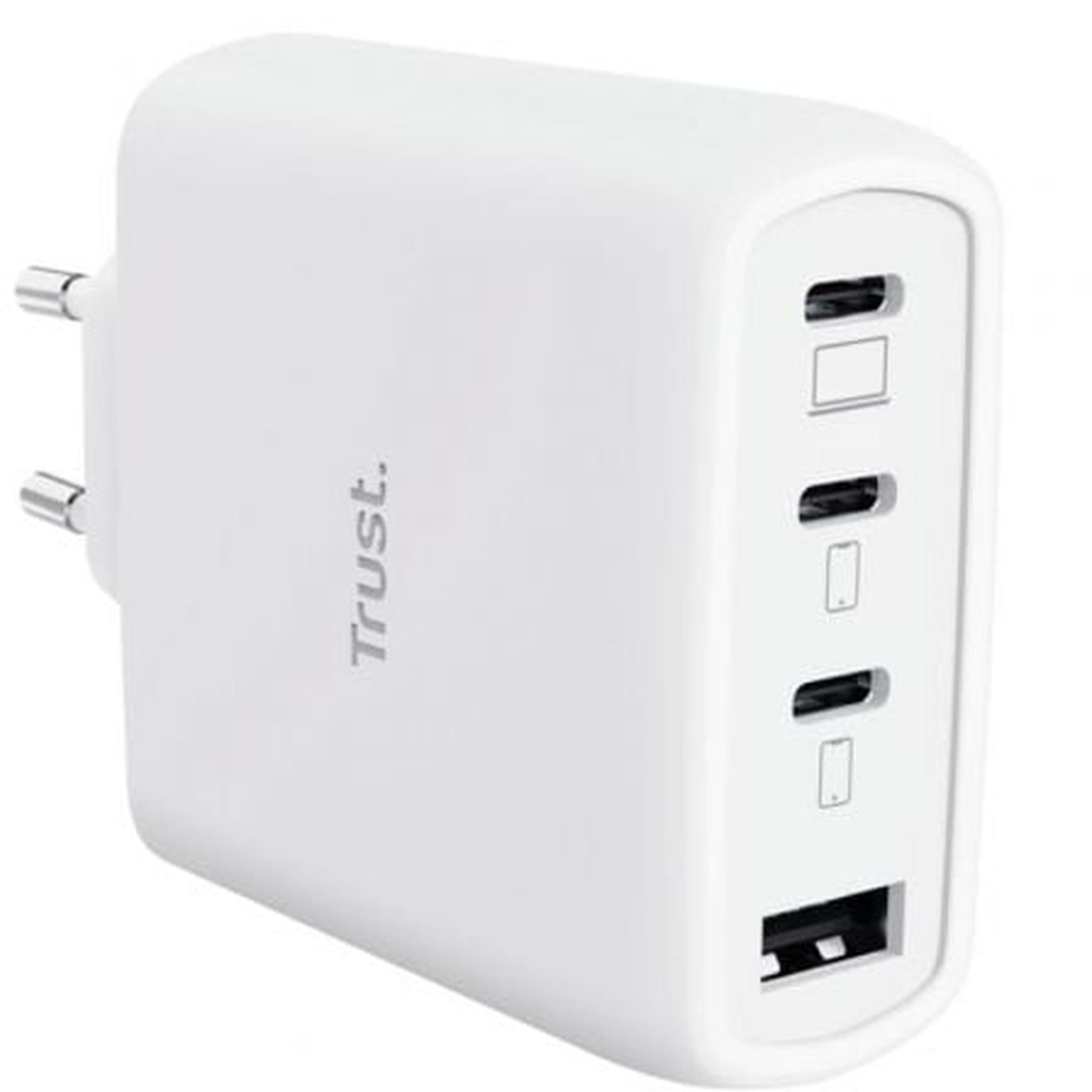 Cargador de Pared GaN Trust Maxo 65W 26068/ 3xUSB Tipo-C/ 1xUSB/ Incluye Cable USB Tipo-C/ 65W