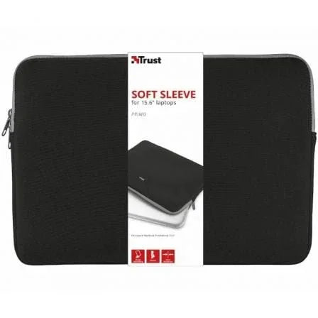 Funda Trust Primo para Portátiles hasta 15.6"/ Negra - PixelPlaza