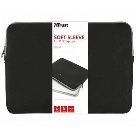 Funda Trust Primo Soft Sleeve para Portátiles hasta 13.3"/ Negra - PixelPlaza