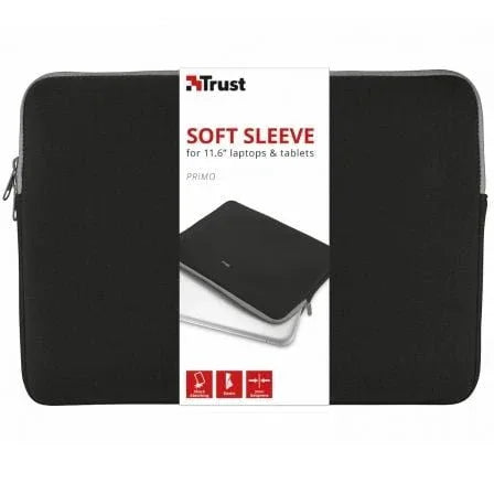 Funda Trust Primo Soft Sleeve para Portátiles/ Tablets hasta 11.6"/ Negra - PixelPlaza