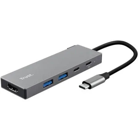 Docking USB Tipo-C Trust Dalyx/ 2xUSB/ 1xHDMI 4K/ 2xUSB Tipo-C/ Gris - PixelPlaza