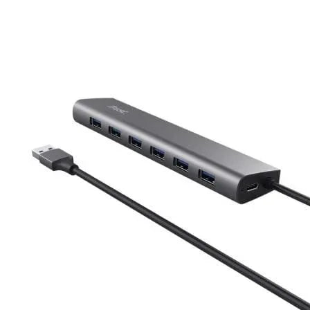 Hub USB 3.2 Gen1 Trust Halyx/ 7xUSB/ 1xUSB-C - PixelPlaza