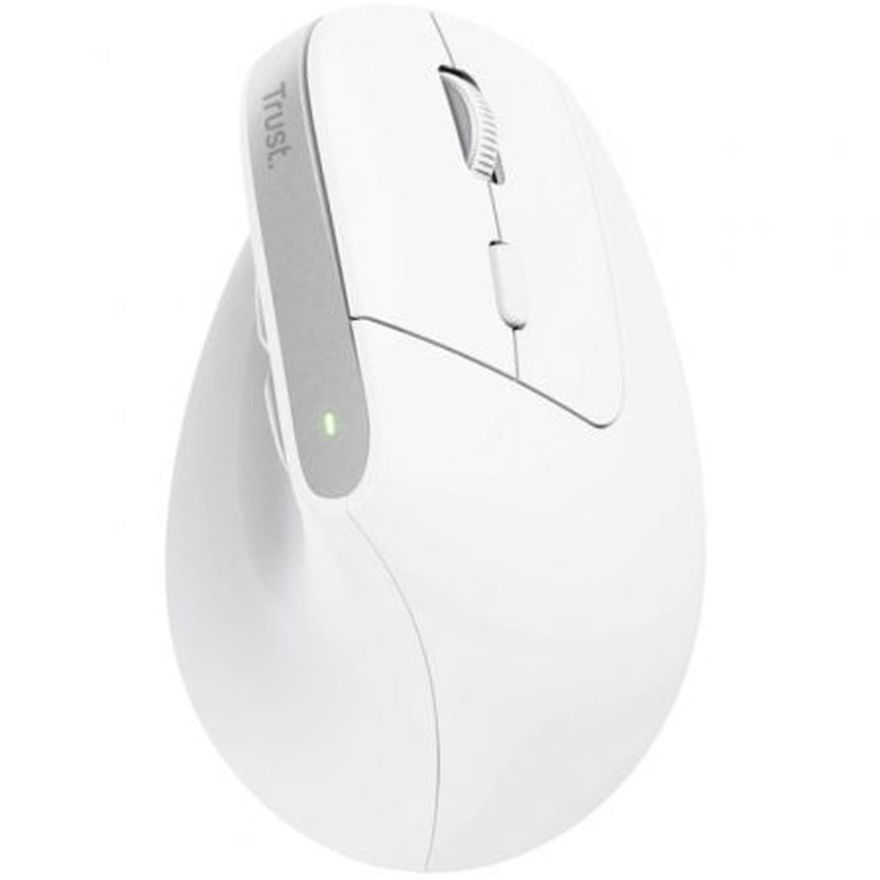 Ratón Vertical Inalámbrico por Bluetooth Trust Bayo+/ Batería Recargable/ Hasta 2400 DPI/ Blanco