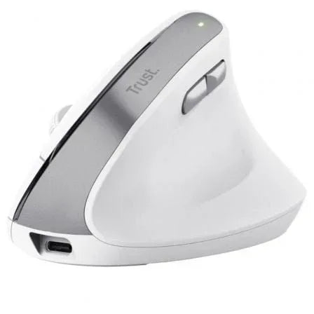 Ratón Vertical Inalámbrico Trust Bayo II/ Batería recargable/ Hasta 2400 DPI/ Blanco - PixelPlaza