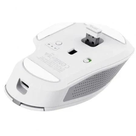 Ratón Inalámbrico por Bluetooth Trust Ozaa+/ Batería recargable/ Hasta 3200 DPI/ Blanco - PixelPlaza