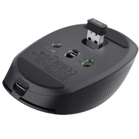 Ratón Inalámbrico por Bluetooth Trust Ozaa Compact Wireless/ Batería recargable/ Hasta 3200 DPI/ Negro - PixelPlaza