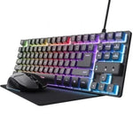 Pack Gaming Trust Gaming GXT 794/ Teclado RGB + Ratón RGB + Alfombrilla - PixelPlaza