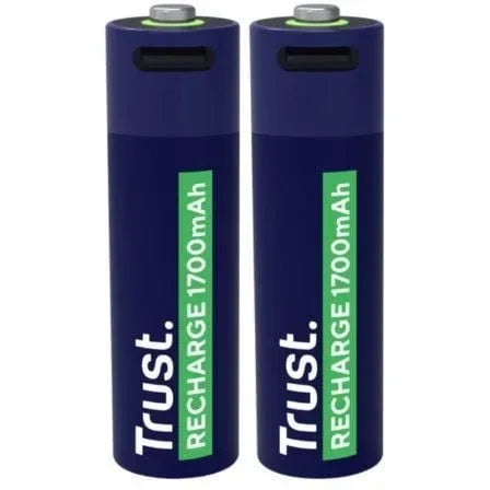 Pack de 2 Pilas AA Trust 25584/ Recargables - PixelPlaza