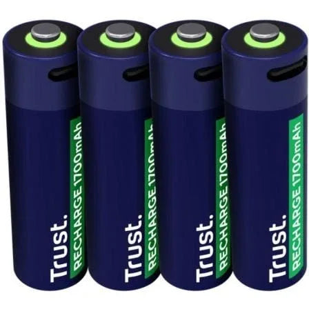 Pack de 4 Pilas AA Trust 25631/ Recargables - PixelPlaza