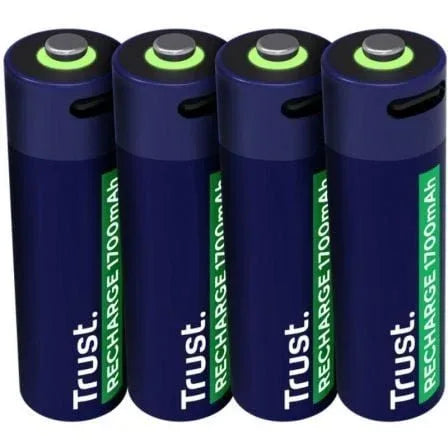 Pack de 4 Pilas AA Trust 25631/ Recargables - PixelPlaza