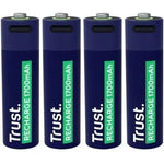 Pack de 4 Pilas AA Trust 25631/ Recargables - PixelPlaza