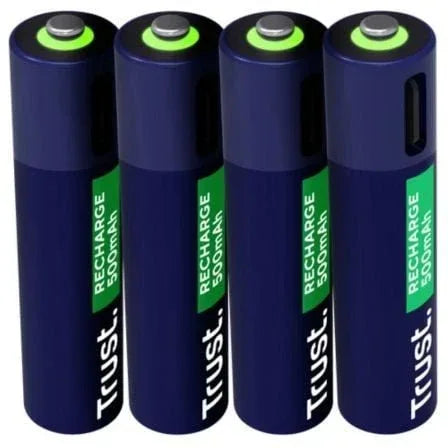 Pack de 4 Pilas AAA Trust 25671/ Recargables - PixelPlaza