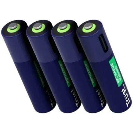 Pack de 4 Pilas AAA Trust 25671/ Recargables - PixelPlaza