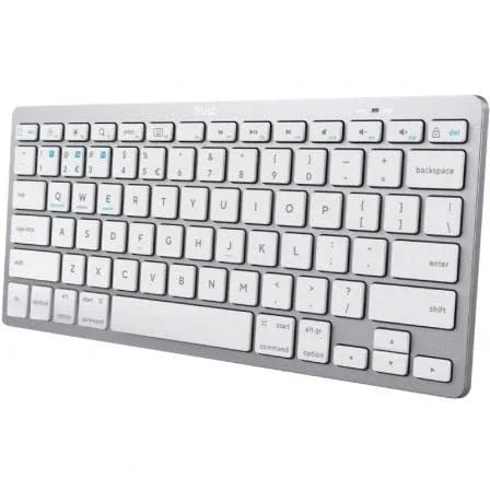 Teclado Compacto Inalámbrico por Bluetooth Trust 24654/ Plata - PixelPlaza