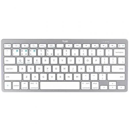 Teclado Compacto Inalámbrico por Bluetooth Trust 24654/ Plata - PixelPlaza