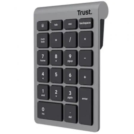 Teclado Numérico Inalámbrico Trust Xalas Wireless/ Plata - PixelPlaza