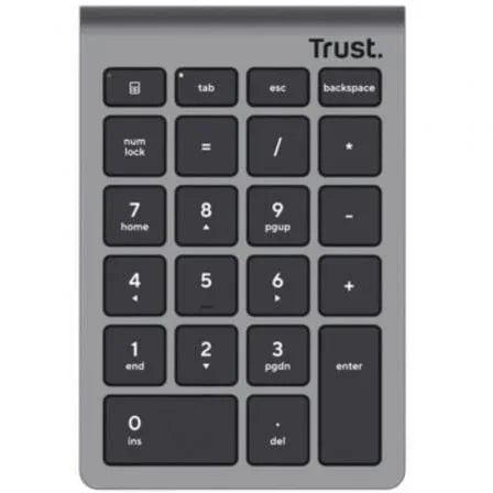 Teclado Numérico Inalámbrico Trust Xalas Wireless/ Plata - PixelPlaza