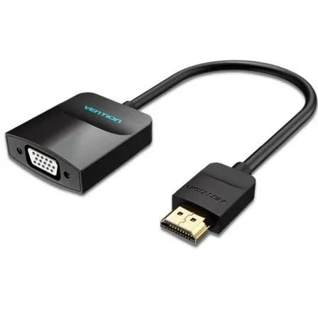 Conversor Vention 42444/ HDMI Macho - VGA Hembra/ Jack 3.5 Hembra/ 15cm/ Negro - PixelPlaza