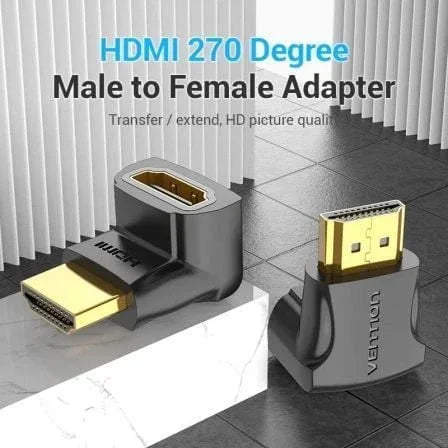 Adaptador HDMI 4K 270º Vention AINB0/ HDMI Macho - HDMI Hembra - PixelPlaza