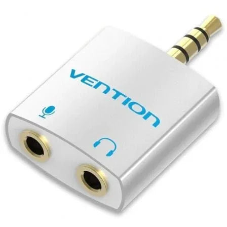 Adaptador Audio Vention BDBW0/ Jack 3.5 Macho - 2x Jack 3.5 Hembra/ Blanco - PixelPlaza