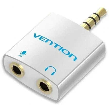 Adaptador Audio Vention BDBW0/ Jack 3.5 Macho - 2x Jack 3.5 Hembra/ Blanco - PixelPlaza