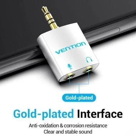 Adaptador Audio Vention BDBW0/ Jack 3.5 Macho - 2x Jack 3.5 Hembra/ Blanco - PixelPlaza