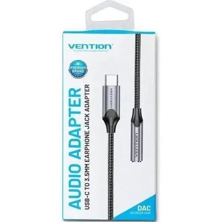 Adaptador Audio Vention BGMHA/ Jack 3.5 Hembra - USB Tipo-C Macho/ 10cm/ Gris - PixelPlaza