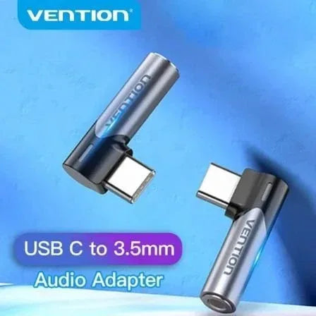 Adaptador Audio Vention BGWH0/ Jack 3.5 Hembra - USB Tipo-C Macho/ Gris - PixelPlaza