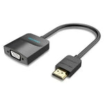 Conversor Vention 42161 HDMI Macho - VGA Hembra - Jack 3.5 Hembra/ 15cm/ Negro - PixelPlaza