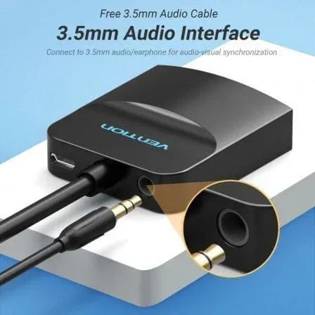 Conversor Vention 42161 HDMI Macho - VGA Hembra - Jack 3.5 Hembra/ 15cm/ Negro - PixelPlaza